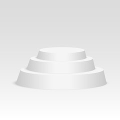 Blank template of white podium, scene. 3d illustration of blank template layout of white empty musical, theater, concert or entertainment stageVector illustration