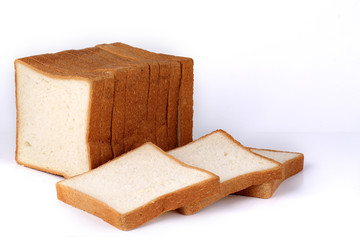 sliced bread isolated on white background