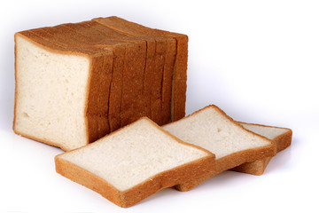sliced bread isolated on white background
