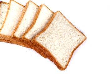 sliced bread isolated on white background