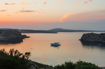 Summer sunset in Arenal d'en Castell, Menorca, Spain