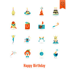 Happy Birthday Icons Set