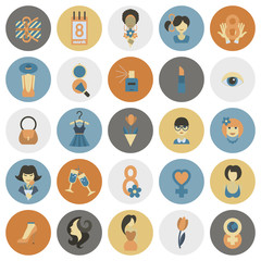 Fototapeta premium Womans Day Icon Set