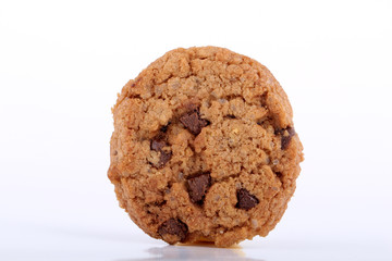 chocolate chip cookies on white