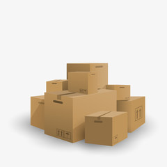 3d pile boxes cargo delivery, vector illustration