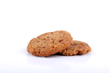 chocolate chip cookies on white