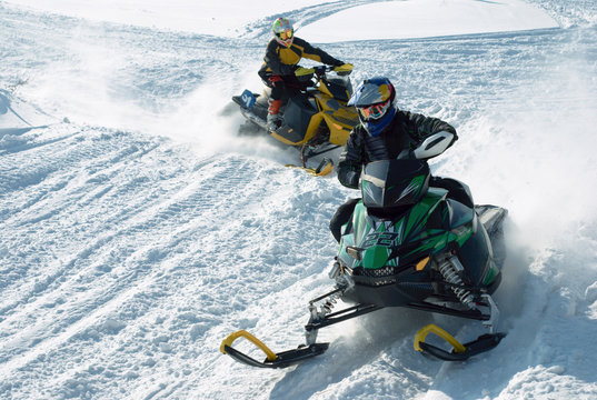 Snowmobile racing.
