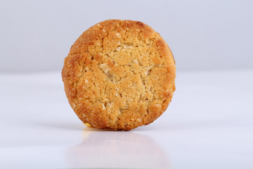 honey oatmeal cookies on white