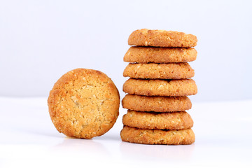 honey oatmeal cookies on white