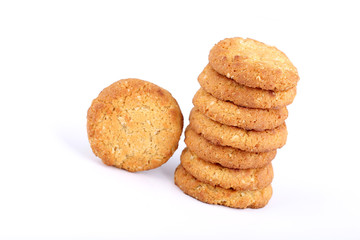honey oatmeal cookies on white