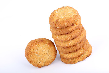 honey oatmeal cookies on white