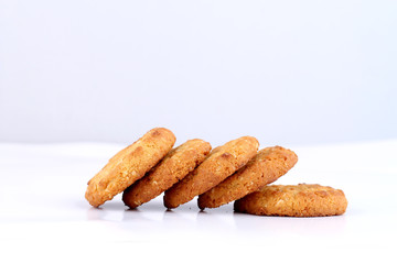 honey oatmeal cookies on white