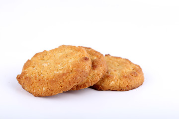 honey oatmeal cookies on white