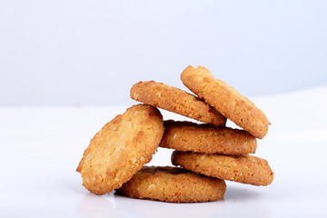 honey oatmeal cookies on white