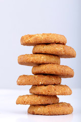 honey oatmeal cookies on white