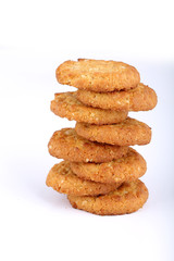 honey oatmeal cookies on white