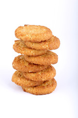 honey oatmeal cookies on white