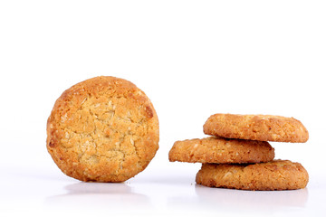 honey oatmeal cookies on white