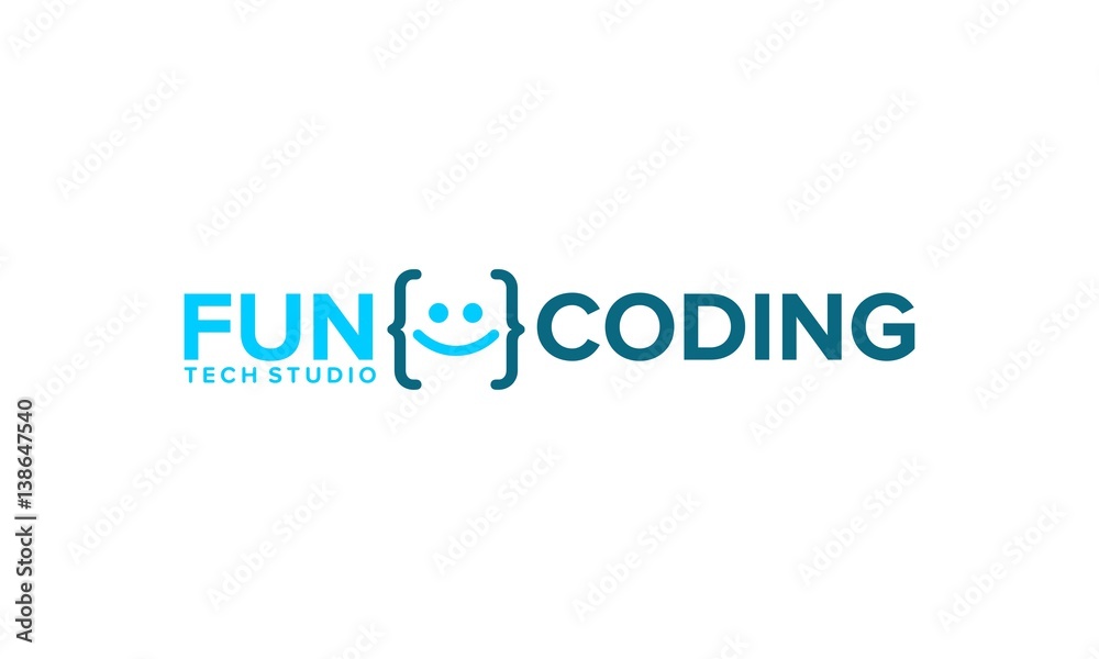Canvas Prints fun coding, developer coding icon vector illustration, programming logo