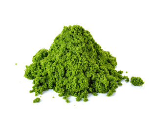 Wolffia globosa or Fresh water Alga, Water Meal, Swamp Algae on white background