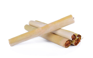 Tobacco on white background