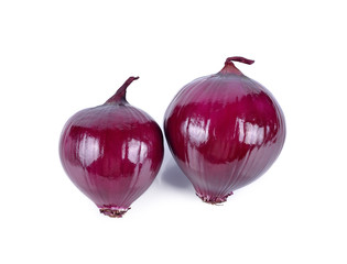 Red onion isolated on white background