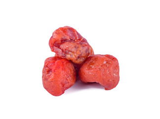 Dried cherry on a white background