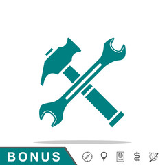 cross wrench and hammer