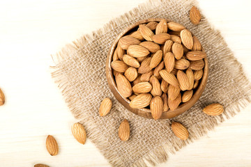 almonds isolated on a white background