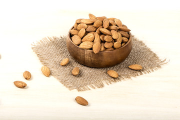 almonds isolated on a white background