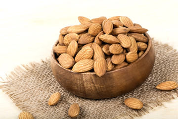 almonds isolated on a white background
