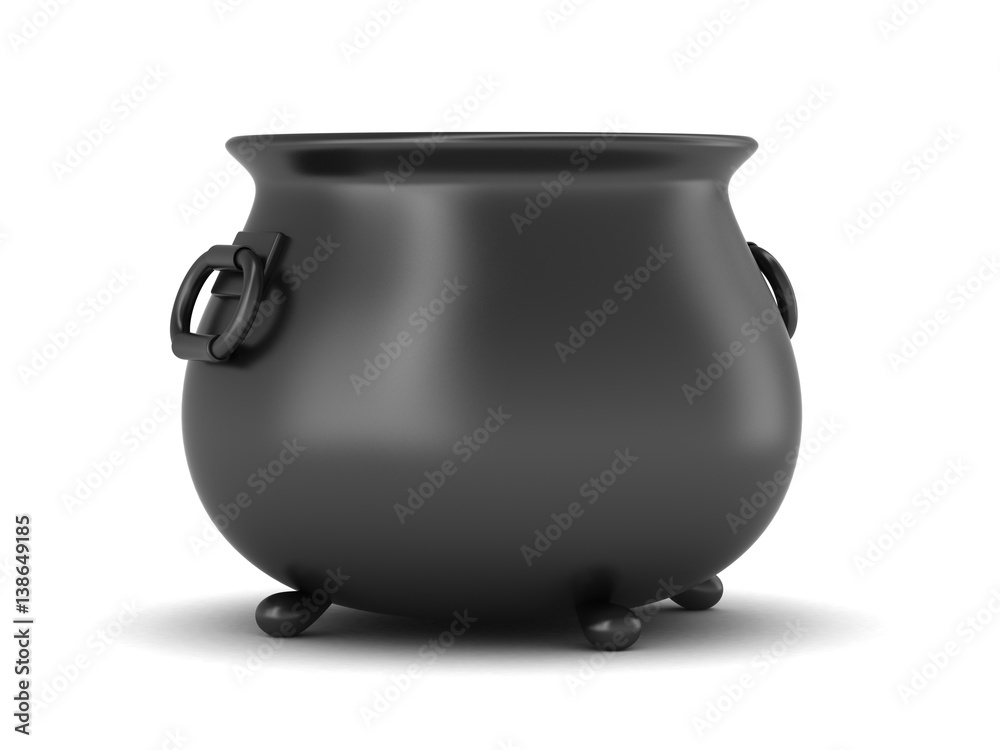 Wall mural 3d render of black pot