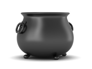3d render of black pot