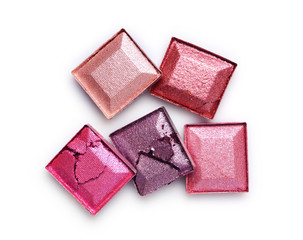Colored crashed eyeshadow for makeup as sample of cosmetic product