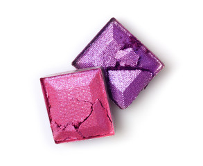 Colored crashed eyeshadow for makeup as sample of cosmetic product