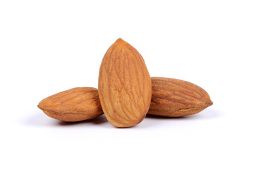 almonds isolated on a white background