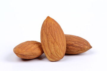 almonds isolated on a white background