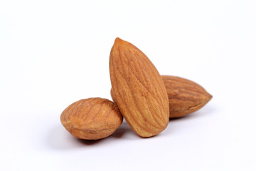almonds isolated on a white background