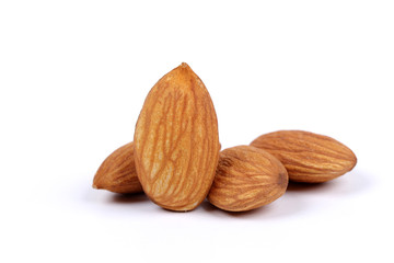almonds isolated on a white background