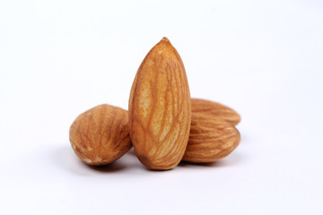 almonds isolated on a white background