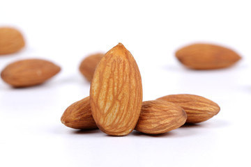 almonds isolated on a white background