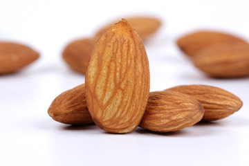 almonds isolated on a white background