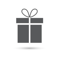 gift box vector icon with shadow