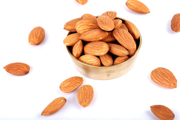 almonds isolated on a white background