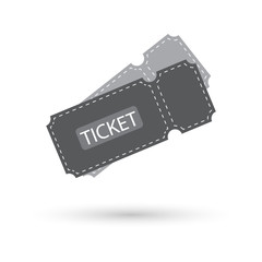 Ticket icon on white background. Vector illustration.