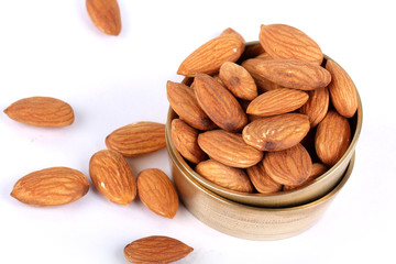 almonds isolated on a white background