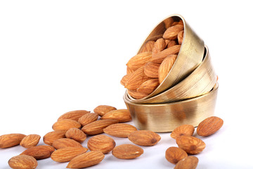 almonds isolated on a white background