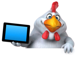 Fototapeta na wymiar Fun chicken - 3D Illustration