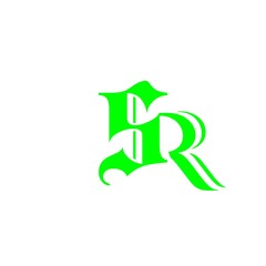 initial letter SR green color logo vector