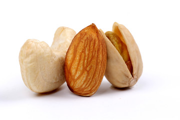 Assorted nuts, dry fruits, mix nuts, almond, walnut, pistachio, cashew, raisin, berry